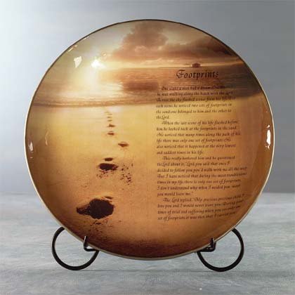 32418 Footprints in the Sand Porcelain Plate