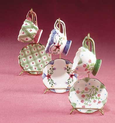 33041 9-Piece Ceramic Mini Cups and Saucers Set