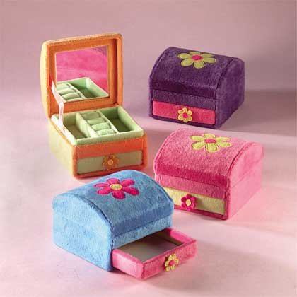 33121 4 Plush Flower Jewelry Boxes (Retail - 9.95ea)