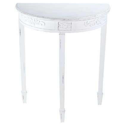 33130 Distressed White Wood Hall Table