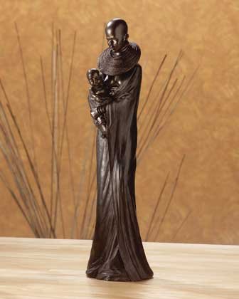 33161 Maasai Woman and Infant Statue