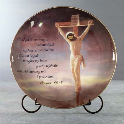 33243 Porcelain Patchwork Crucifixion Plate
