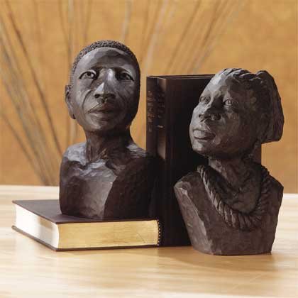33294 Ebony-Look African Man, Woman Bookends