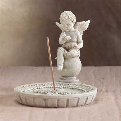 33567 Cherub Round Incense Holder