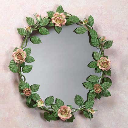 33595 Metal Rose Wall Mirror