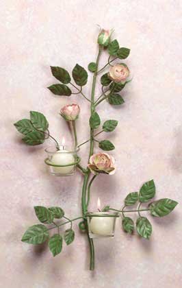 33596 Metal Rose Wall Sconces