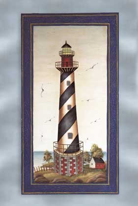 33598 Metal Lighthouse Plaque