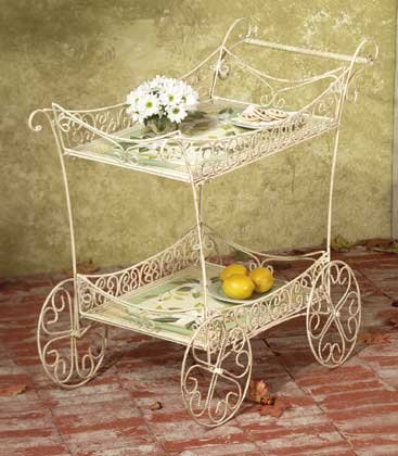 33599 Metal Magnolia Tea Cart