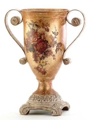 33626 Porcelain Antique-Finish Rose Urn
