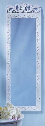 33666 Distressed White Wood Mirror