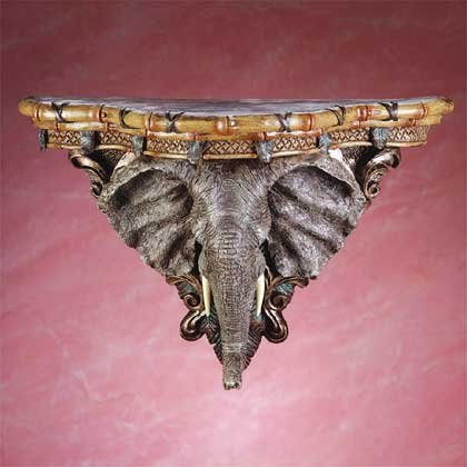 33678 Elephant Head Wall Shelf