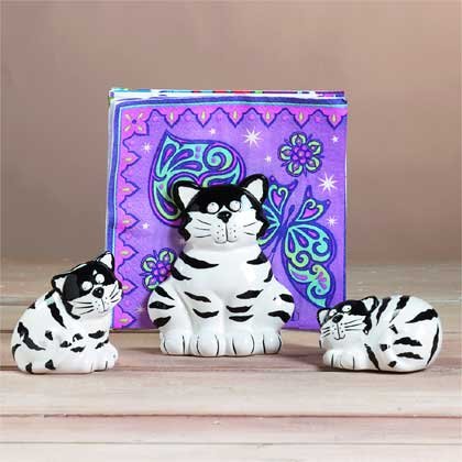 33712 Cat Salt and Pepper, Napkin Holder