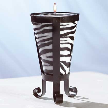 33719 Zebra Stripe Cone-Shaped Candle