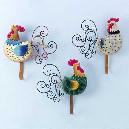 33775 Rooster Wall Hooks
