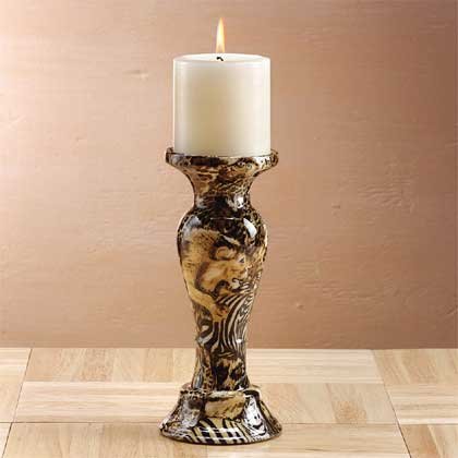 33823 Safari Patchwork Candleholder