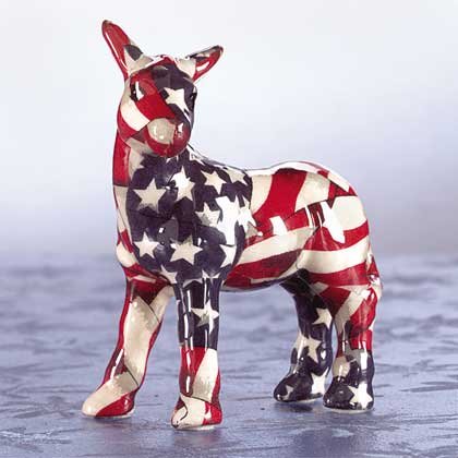 33839 Mini American Flag Patchwork Donkey