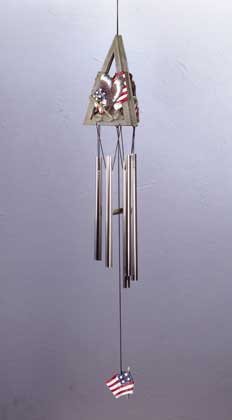 33878 Eagle and Flag Triangle-Shaped Wind Chime