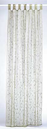 34008 Green Embroidered Curtain