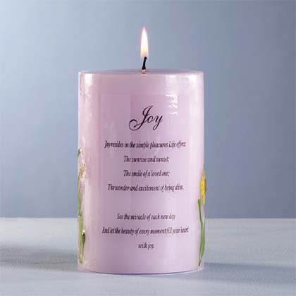 34044 Joy Candle with Dried Flowers