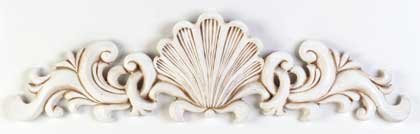 34119 Ivory-Finish Scallop Wall Plaque