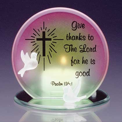 34124 Glass Psalm 136 1 Candleholder