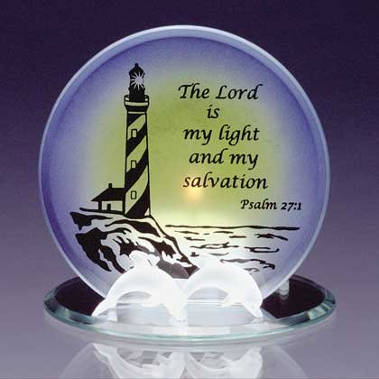 34125 Glass Psalm 27 1 Candleholder