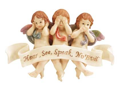 34131 See, Hear, Speak No Evil Cherub Wall Plaque