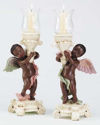34135 Cherub Candle Holders (Pair)
