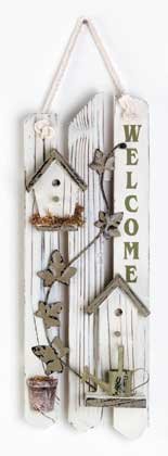 34143 Wood Picket Fence Welcome Sign