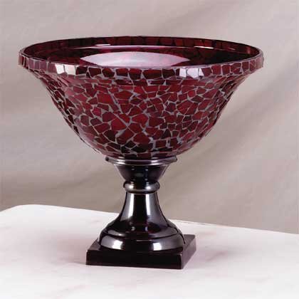 34162 Red Glass Mosaic Bowl