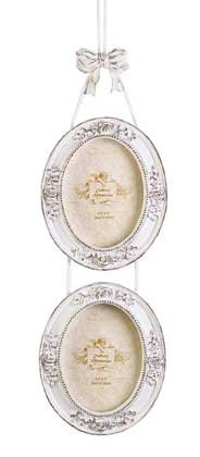 34175 Distressed White Carved Photo Frames