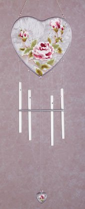 34217 Victorian Rose Heart-Shaped Wind Chime