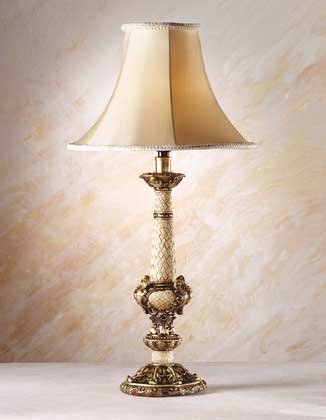 34242 Antique Scroll, Leaf and Wicker Lamp