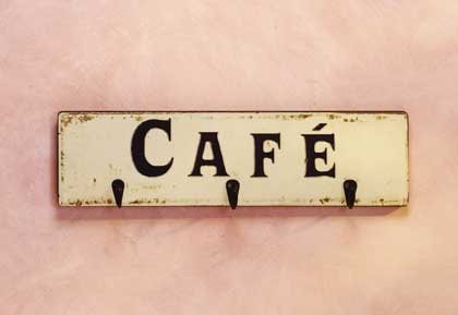 34271 Wood Cafe Sign Key Holder