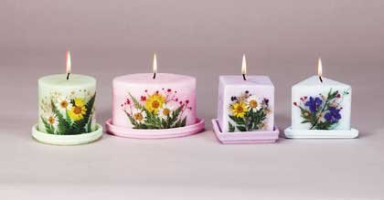 34286 Candles with Dried Flowers