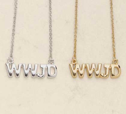 34515 1 DZ Gold Plated WWJD Necklaces (Retail - 2.99ea)