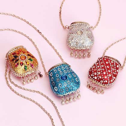 34550 4 Pack of Bead and Rhinestone Purse Pendants (Retail - 7.95ea)