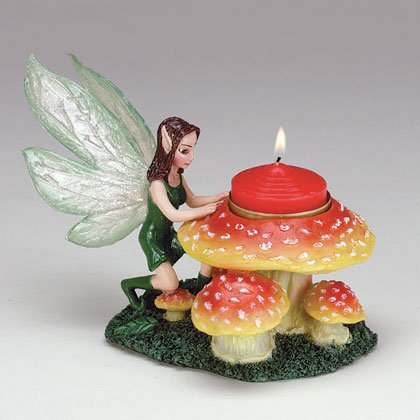 34588 Fairy and Mushroom Candle Holder