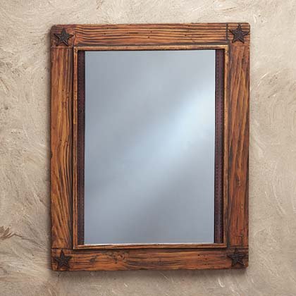 34635 Wood Western Design Wall Mirror