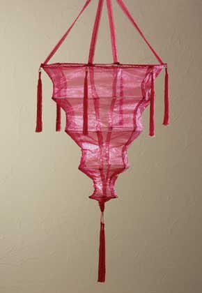 34655 Red Fabric Lantern