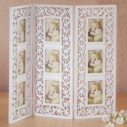 34705 Distressed White Photo Frame Screen