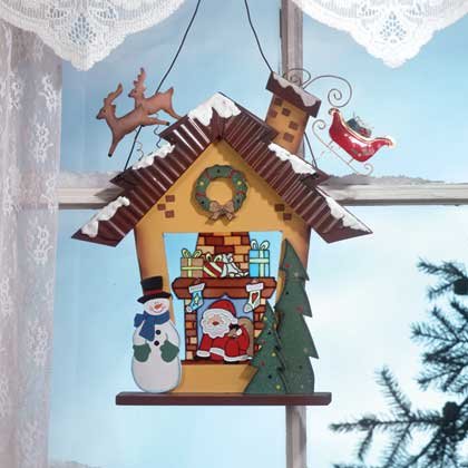34730 Stained Glass Christmas Wall Plaque