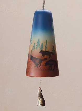 34740 Wolf Design Ceramic Bell