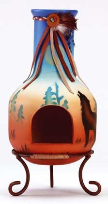 34741 Wolf Design Chimenea Candle Holder