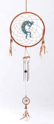 34749 Leather Kokopelli Wheel Chimes