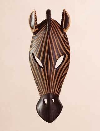 34758 Zebra Mask Wall Plaque