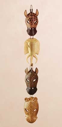 34759 Safari Animal Mask Wall Plaque