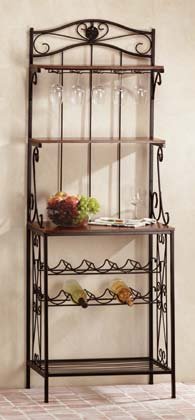 34775 Wood Metal Wine Rack Shelf