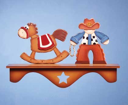34826 Cowboy and Rocking Horse Wall Shelf