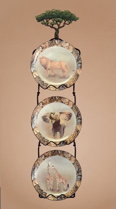 34868 Safari Animals Plate Set with Rack